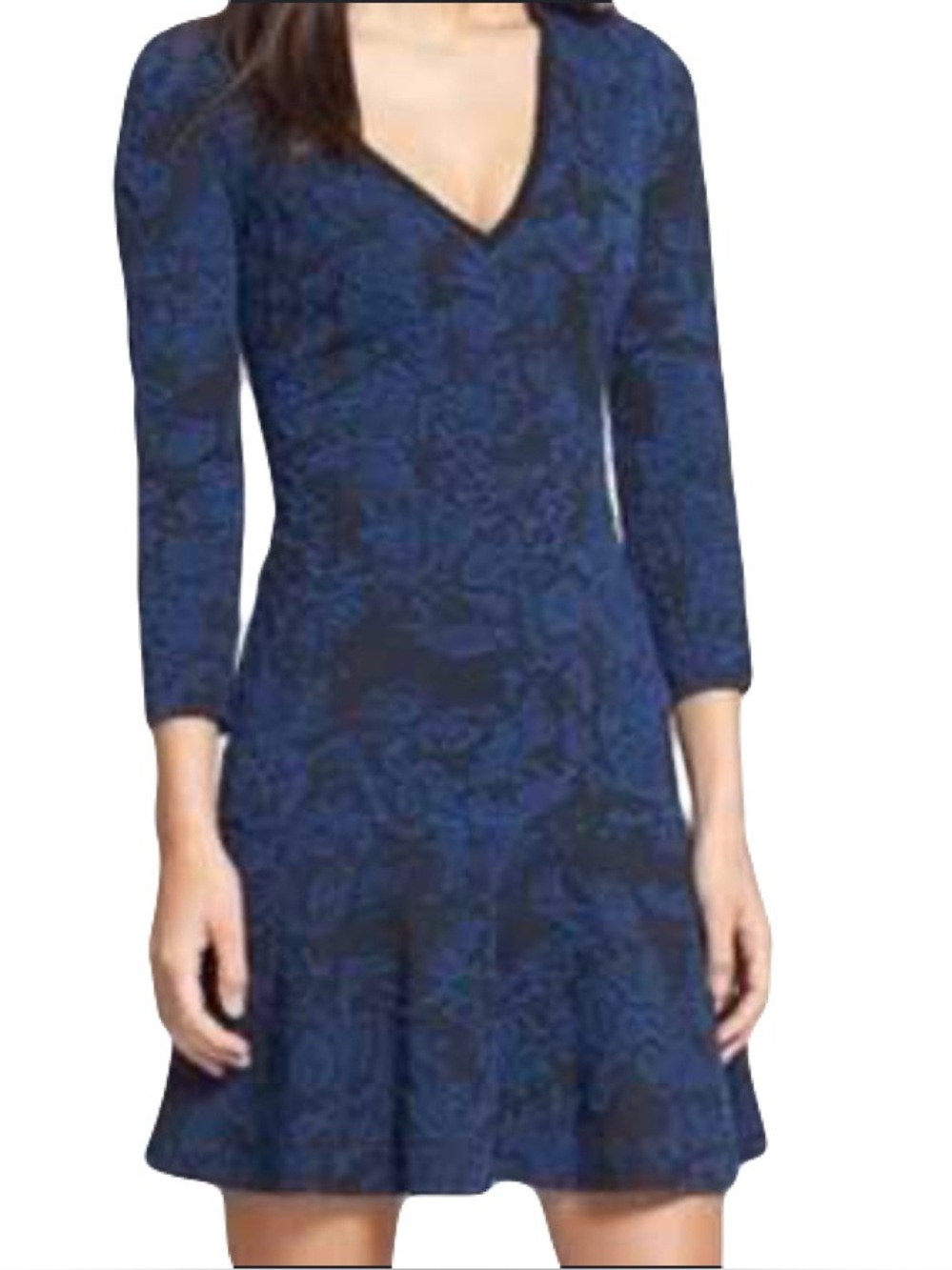 Plenty by Tracy Reese Jacquard Knit Navy Dress